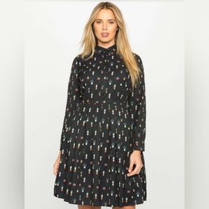 Eloquii Size 24 cactus/cacti black dress